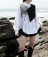 Asymmetric Houndstooth Ribbon Vest